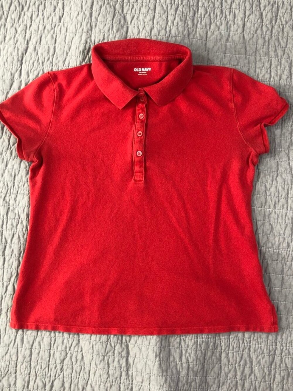 4/$15 Old Navy Polo Shirt Women XS Petite Red School Preppy Classic